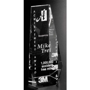 Wedgewood Pristine Gallery - 3" X 7" X 2 5/8" - Award Made Of Optical Crystal