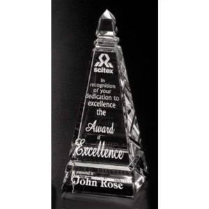 Castle Peak Pristine Gallery - 2 5/8" X 6" X 2 5/8" - Optical Crystal Peak Award