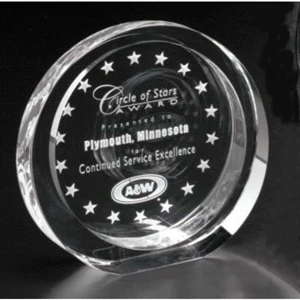 Atwater Circle Pristine Gallery - 7" X 1 1/2" - Circle Award Made Of Optical Crystal