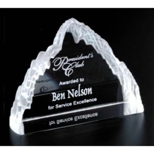 Matterhorn Pristine Gallery - 5 1/4" X 4 1/4" X 1 3/4" - Award Made Of Optical Crystal