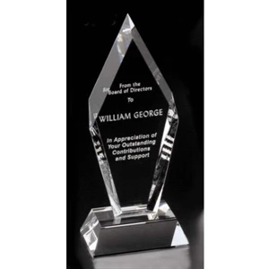 Fremont Peak Pristine Gallery - 4 1/4" X 10 1/4" X 3" - Award Made Of Optical Crystal