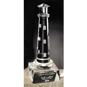 Spirit Rock Pristine Gallery - Award Made Of Optical Crystal And Shaped Like A Lighthouse