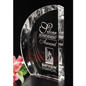 Pristine Regatta - 5" X 7 1/2" X 1 1/4" - Award Made Of Optical Crystal