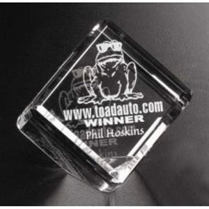 Clipped Cube Pristine Gallery - 2" X 2" X 2" - Cube Shaped Award Made Of Optical Crystal