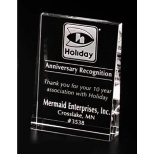 Pristine Gallery - 3 1/2" X 4 3/4" X 1" - Vertical Wedge Award Made Of Optical Crystal