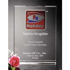 Pristine Gallery - 5" X 7" X 1 1/8" - Vertical Wedge Award Made Of Optical Crystal