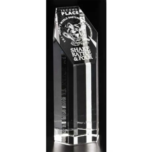 Citadel Pristine Gallery - 2 1/2" X 6 3/4" X 2 1/8" - Award Made Of Optical Crystal
