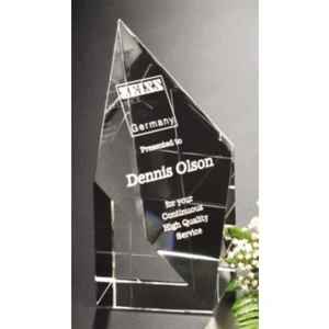 Diamond Spire Pristine Gallery - 2 1/2" X 6" X 2 1/2" - Award Made Of Optical Crystal