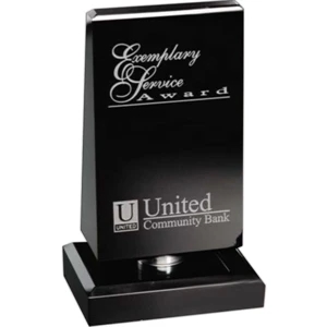 Awards In Motion (r) Gallery - Black Taper Spinning Award On Base, 3 1/2" X 6" X 3"