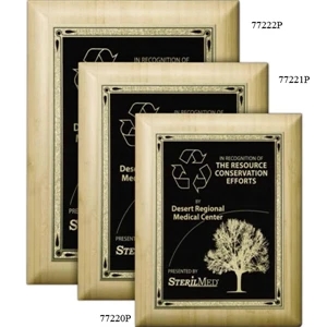 Wall Plaque Gallery - Blond Bamboo Plaque With Lasered Plate, 9" X 12"