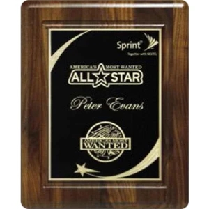 Akron Wall Plaque Gallery - 8" X 10" - Walnut Grooved Plaque With Natural Finish