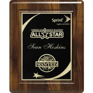Akron Wall Plaque Gallery - 9" X 11" - Walnut Grooved Plaque With Natural Finish