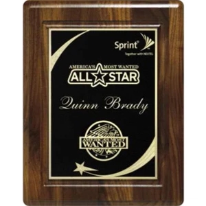 Akron Wall Plaque Gallery - 10" X 13" - Walnut Grooved Plaque With Natural Finish