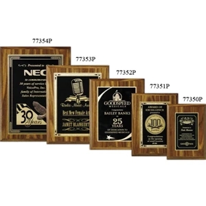 Econo Wall Plaque Gallery - 7" X 9" - Plaque With Walnut Laminate Finish, Made Of Composite Wood