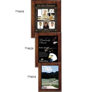 Aberdeen Wall Plaque Gallery - 7" X 9" - Plaque With Walnut Piano Finish And Sublimated Plate