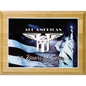 Wall Plaque Gallery - 9" X 12" - Plaque With Alder Wood Natural Finish And Sublimated Plate