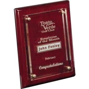 Canterbury Wall Plaque Gallery - 8" X 10" - Rosewood Plaque With A Starfire Crystal Plate