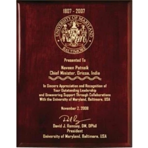 Aberdeen Wall Plaque Gallery - 7" X 9" - Rosewood Plaque With Piano Finish