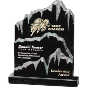 Shasta Peak Stoneridge Gallery - 7" X 8 1/2" X 1 1/2" - Cultured Stone Award With A Mountain Peak Shape