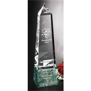 Verde Gallery Verona Peak - Peak Award Made Of Green Marble And Optical Crystal, 12 3/4"