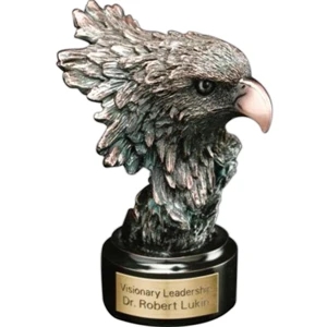 Eagle Gallery - Bronze Plated Resin Base 2 1/" X 1 1/2" Eagle Head Award. Blank