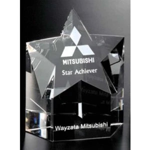 Mega Star Star Gallery - 4 1/4" X 5" X 2 1/4" - Optical Crystal Star Award