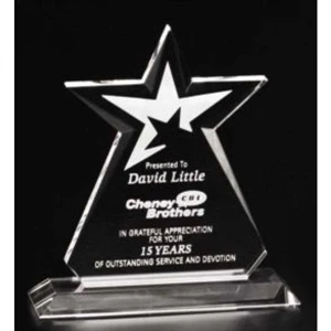 Guardian Star Gallery - 6" X 6 1/2" X 2" - Star Award Made Of Optical Crystal