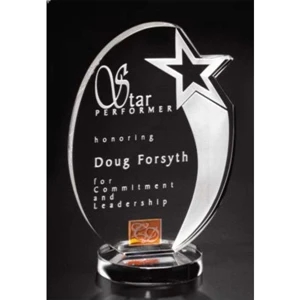 Royal Star Star Gallery - Optical Crystal Star Award, 5 1/4" X 7 1/2" X 3 1/4"