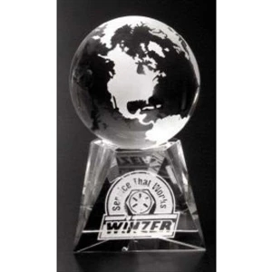 Triad Globe Global Gallery - 2 3/8" - Globe Award Made Of Optical Crystal
