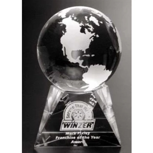 Triad Globe Global Gallery - 3 1/8" - Globe Award Made Of Optical Crystal
