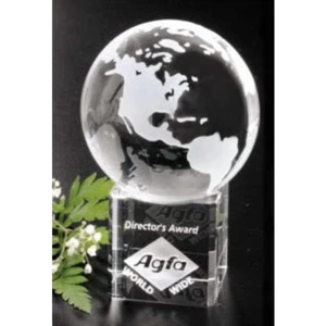 Stratus Globe Global Gallery - 2 3/8" - Globe Award Made Of Optical Crystal