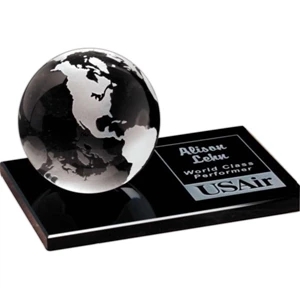 Continental Globe Global Gallery - Continental Globe On Black Glass Base