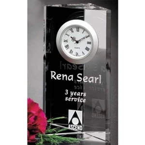 Nordic Clock Gallery - Optical Crystal 2 3/4" X 5" X 1 1/2" Clock Award