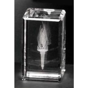 Crystal 3d Gallery - 2 1/2" X 1 1/2" X 1 1/2" - Optical Crystal 3d Cube Award