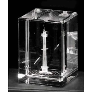 Crystal 3d Gallery - 3 1/2" X 2 1/2" X 2 1/2" - Optical Crystal 3d Cube Award