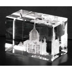 Crystal 3d Gallery - 4 1/2" X 3" X 2 1/2" - Optical Crystal 3d Cube Award