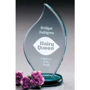 Olympus Flame Jade Gallery - 3" X 6 1/2" X 3" - Flame Award Made With Jade Crystal