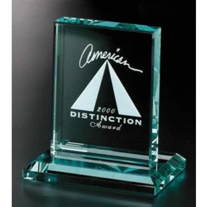 Vanderbilt Jade Gallery - Jade Crystal Rectangle Award, 4" X 4 1/2" X 3"