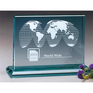 Huntington Jade Gallery - 3" X 8" X 5 1/2" - Jade Crystal Rectangle Award