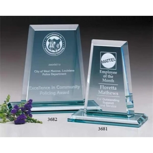 Kingston Spire Jade Gallery - 6" X 6" X 3" - Crystal Award On Matching Beveled Base