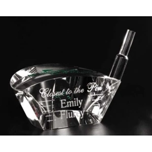 Driver Sports Gallery - 3 1/2" X 3 1/4" X 1 1/2" - Driver Shape Award Made Of Optical Crystal