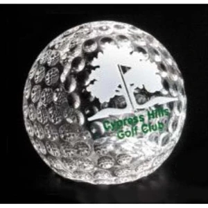 Sports Gallery - Optical Crystal Clipped Golf Ball Award, 2 3/8" X 2 3/8"