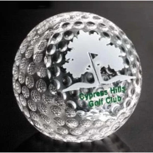Sports Gallery - Optical Crystal Clipped Golf Ball Award, 3 1/8" X 3 1/8"