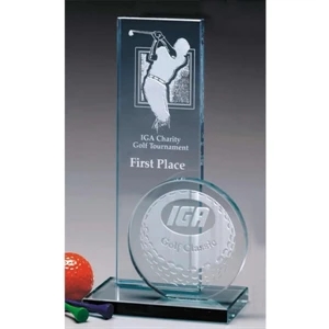 Sport Tower Sports Gallery - 5" X 7 1/2" X 3" - Jade Crystal Sports Tower Award