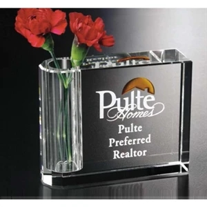 Distinctive Gift Gallery - Pen Holder/bud Vase Made Of Optical Crystal Award