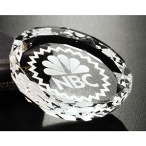Distinctive Gift Gallery - Optical Crystal Faceted Gem Paperweight, 3 1/4" X 3/4"