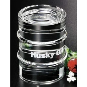 Distinctive Gift Gallery - Small Oil Barrel Shaped Award Made Of Optical Crystal