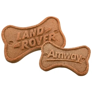 Bone-shaped Dog Biscuit With All-natural, Dog-friendly Ingredients. 3d Logo On Each