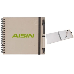 40 Working Days - Square Spiral Bound Notebook Made Of Recycled Paper. Elastic Corner Closure And Pen