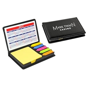 40 Working Days - Leatherette Case With Calendar Or Photo Holder, Large Sticky Notes And Paper Flags